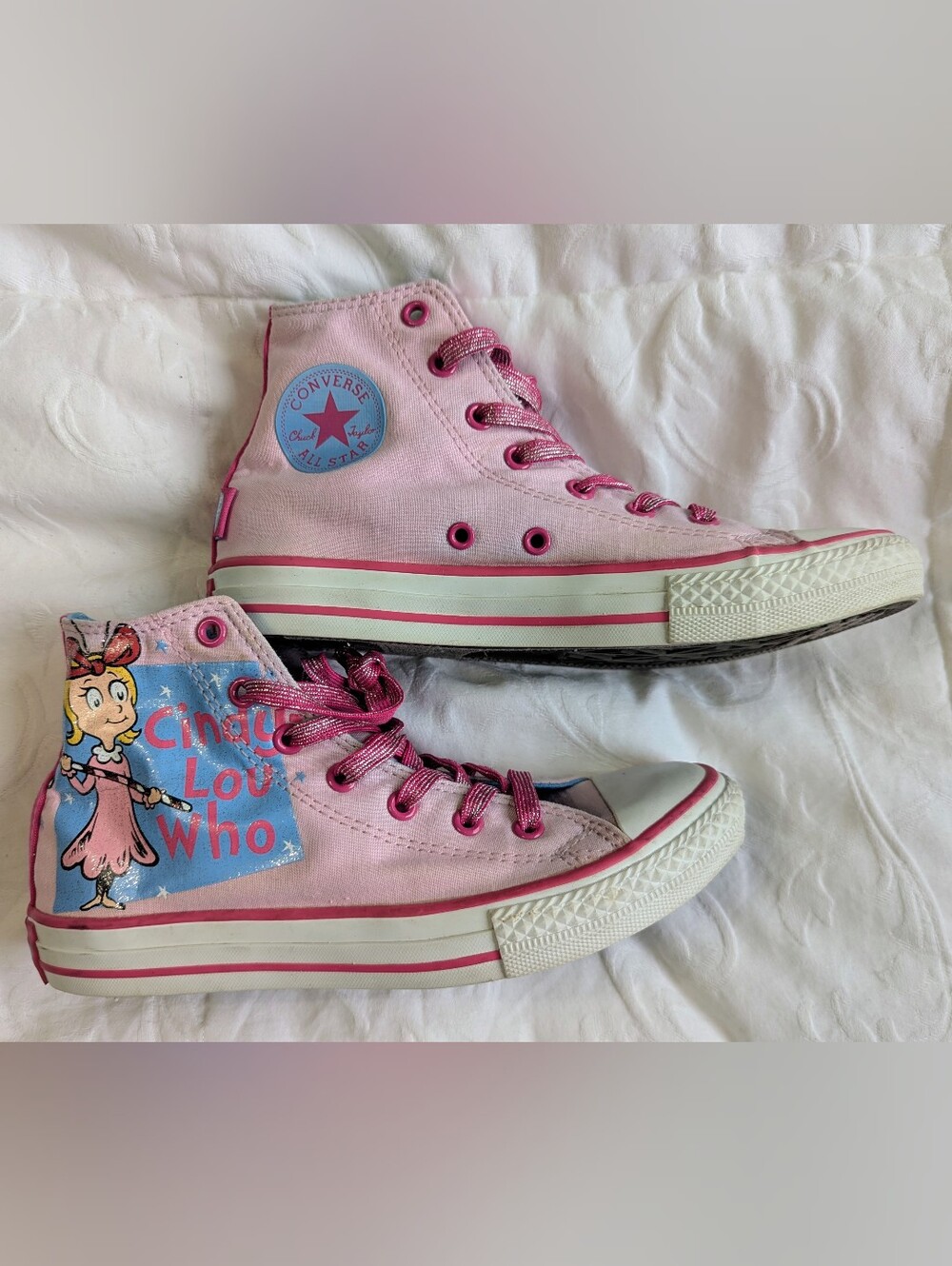 Converse Dr. Seuss Cindy Lou Who High Top Sneakers Size Junior 3